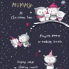 Pod Personalised Mummy Cute Owls Verse Christmas Card