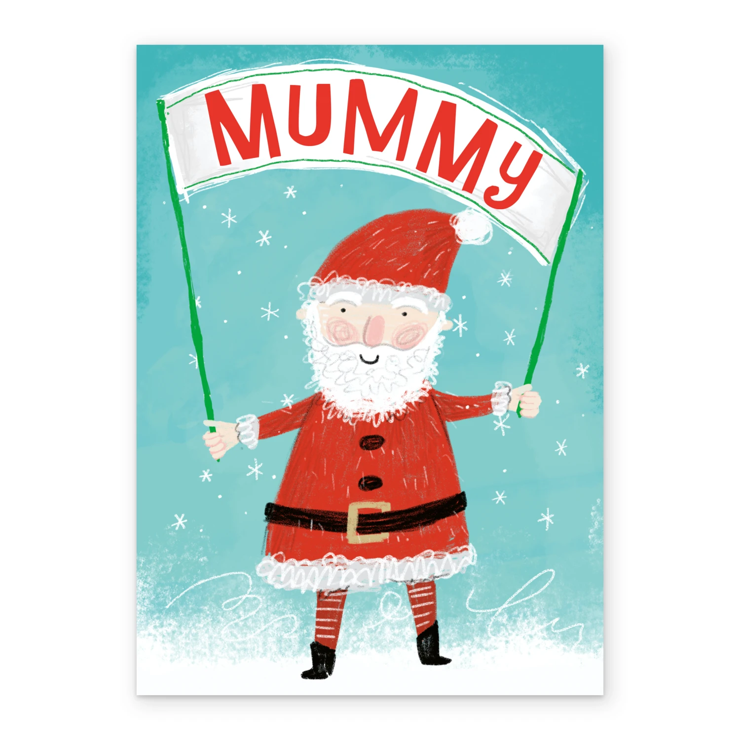Pod Personalised Mummy Santa Banner Kids Christmas Card 2 Pod Personalised Mummy Santa Banner Kids Christmas Card - Image 2