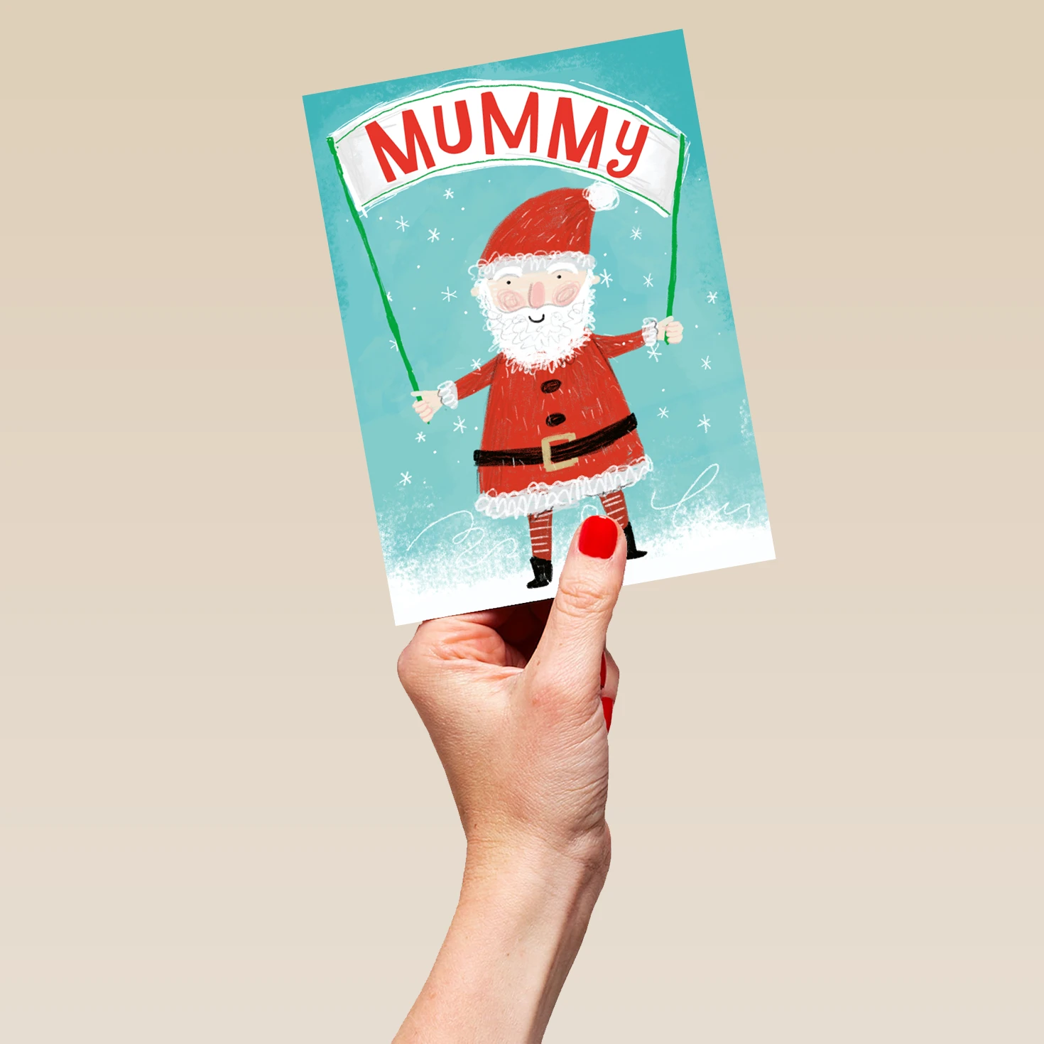 Pod Personalised Mummy Santa Banner Kids Christmas Card 5 Pod Personalised Mummy Santa Banner Kids Christmas Card - Image 5