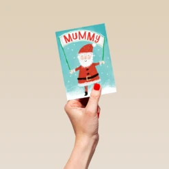 Pod Personalised Mummy Santa Banner Kids Christmas Card 8 Pod Personalised Mummy Santa Banner Kids Christmas Card -Pod Shop F3006097 hand S