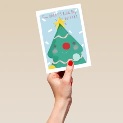 Pod Personalised Daddy From Little Boy Tree Face Christmas Card -Pod Shop F3006099 hand L