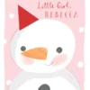 Pod Personalised Daddy From Little Girl Snowman Christmas Card