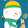 Pod Personalised Daddy Fun Snowman Kids Christmas Card