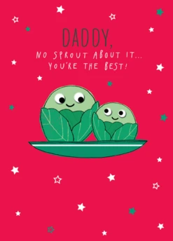 Pod Personalised Daddy Big And Little Sprouts Funny Christmas Card