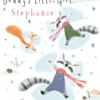 Pod Personalised Daddy From Little Girl Snow Angel Raccoons Christmas Card
