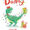 Pod Personalised Daddy T-Rex & Tree Lights Fun Christmas Card