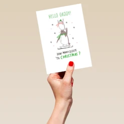 Pod Personalised Daddy How Many Sleeps Cute Christmas Card -Pod Shop F3006107 hand L