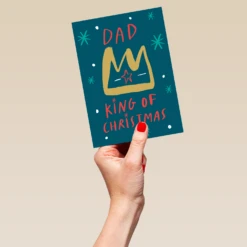 Pod Personalised Dad King Of Christmas Crown Card -Pod Shop F3006109 hand L