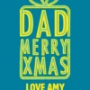 Pod Personalised Dad Text-Based Blue & Yellow Present Christmas Card
