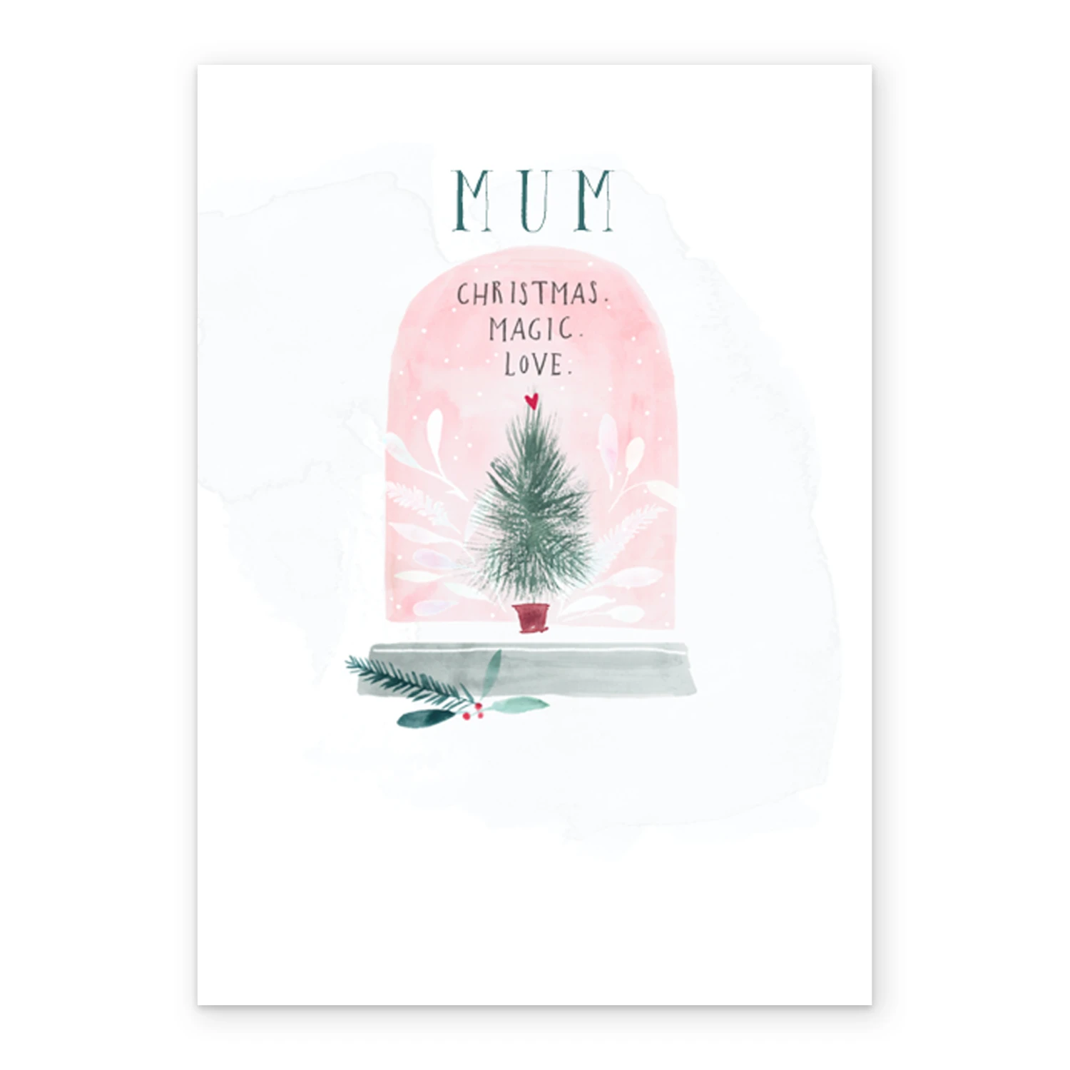 Pod Personalised Mum Tree And Snowglobe Contemporary Christmas Card 2 Pod Personalised Mum Tree And Snowglobe Contemporary Christmas Card - Image 2