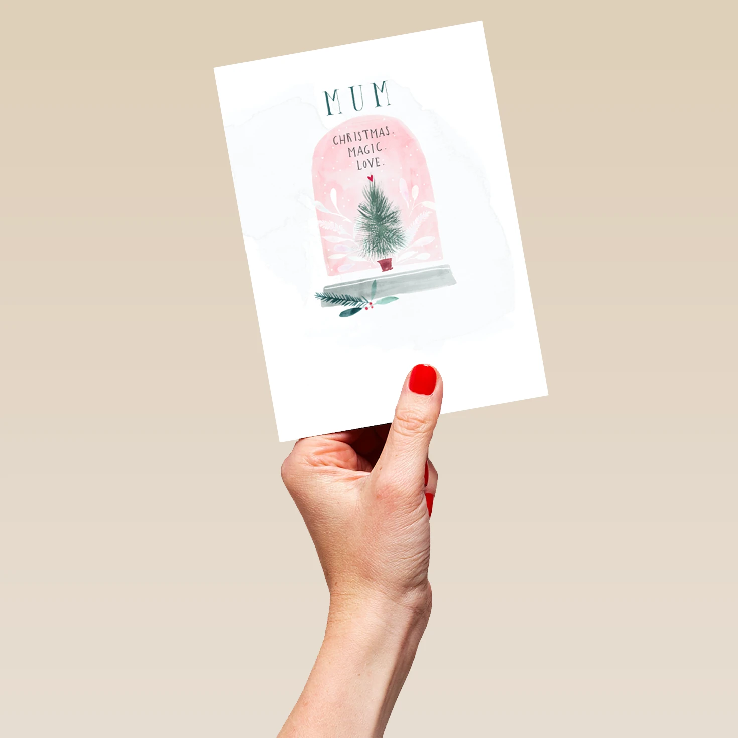 Pod Personalised Mum Tree And Snowglobe Contemporary Christmas Card 5 Pod Personalised Mum Tree And Snowglobe Contemporary Christmas Card - Image 5