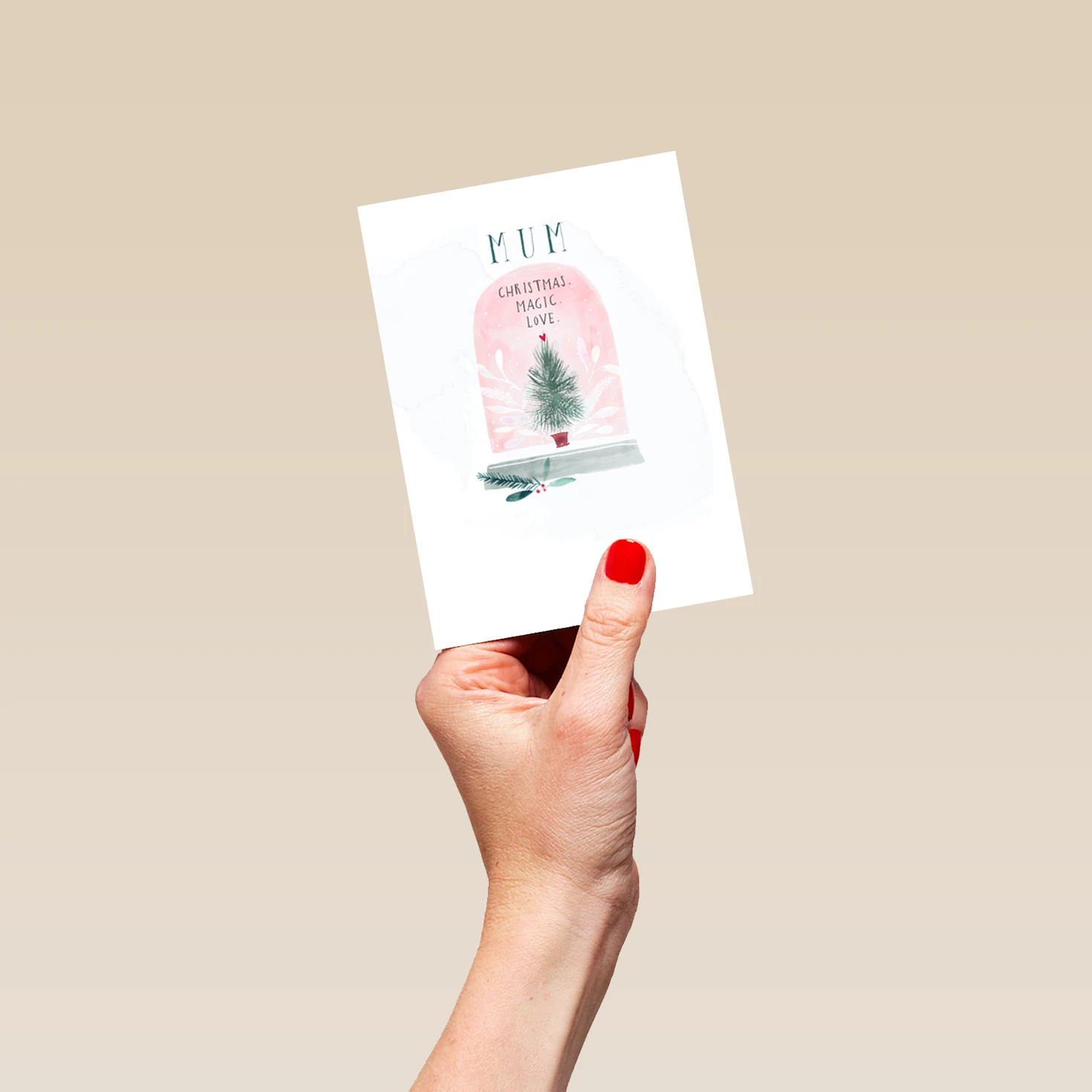 Pod Personalised Mum Tree And Snowglobe Contemporary Christmas Card 4 Pod Personalised Mum Tree And Snowglobe Contemporary Christmas Card - Image 4