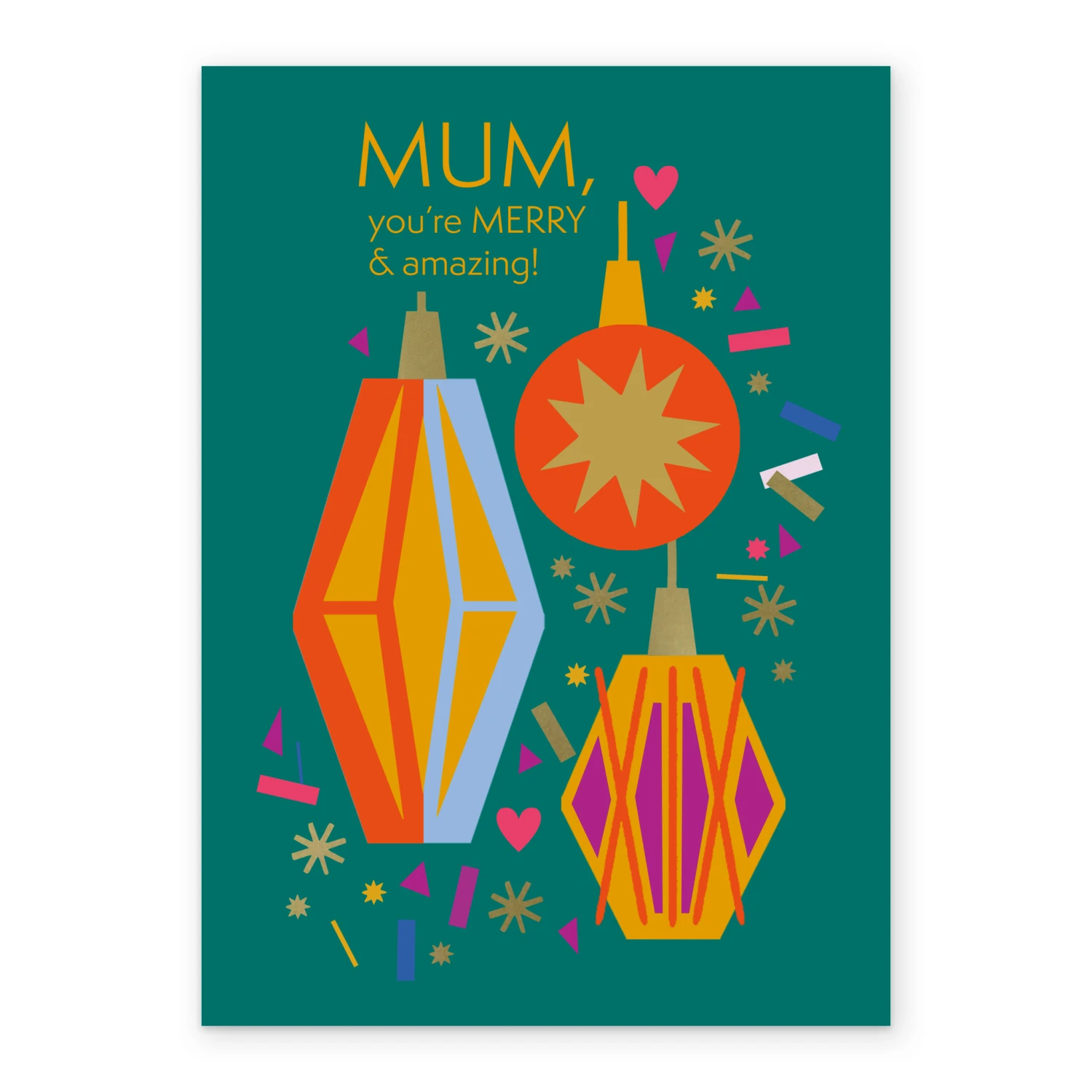 Pod Personalised Mum Fun Retro Colourful Baubles Christmas Card 2 Pod Personalised Mum Fun Retro Colourful Baubles Christmas Card - Image 2