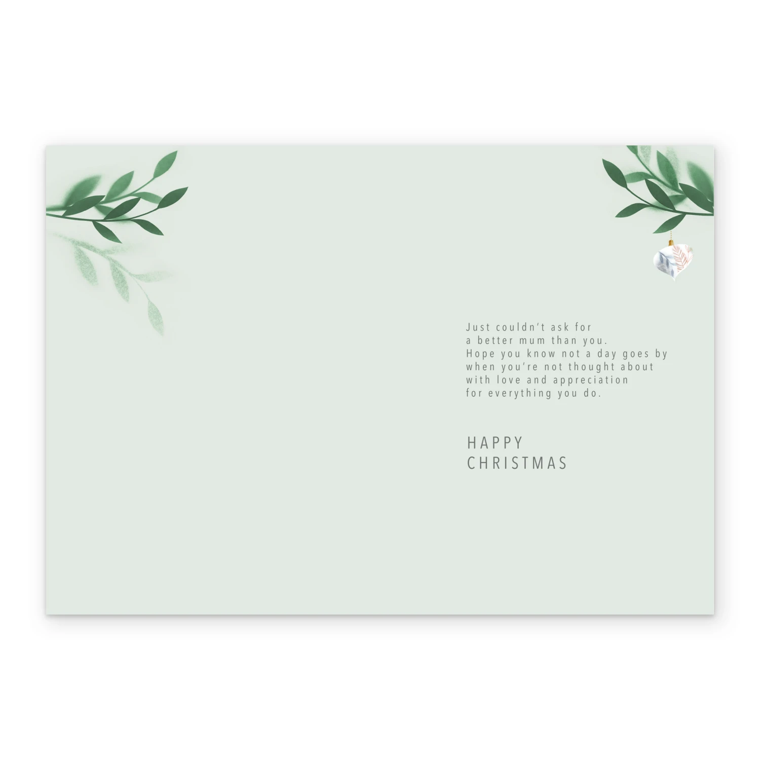 Pod Personalised Mum Star Bauble & Leaves Traditional Christmas Card 3 Pod Personalised Mum Star Bauble & Leaves Traditional Christmas Card - Image 3