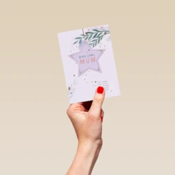 Pod Personalised Mum Star Bauble & Leaves Traditional Christmas Card 8 Pod Personalised Mum Star Bauble & Leaves Traditional Christmas Card -Pod Shop F3006120 hand S