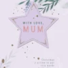 Pod Personalised Mum Star Bauble & Leaves Traditional Christmas Card