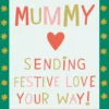 Pod Personalised Mummy Festive Love Text Colourful Kids Christmas Card