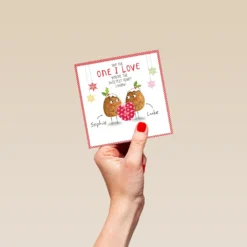 Pod Personalised One I Love Funny Christmas Puddings Christmas Card -Pod Shop F3006129 hand S