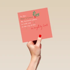 Pod Personalised One I Love Funny Naughty List Christmas Card -Pod Shop F3006130 hand L