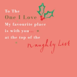 Pod Personalised One I Love Funny Naughty List Christmas Card