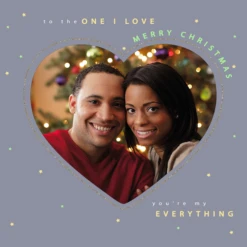 Pod Personalised To One I Love Classic Christmas Photo Upload Card