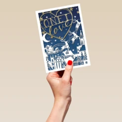 Pod Personalised One I Love Santa Sleigh Rooftops Christmas Card -Pod Shop F3006134 hand L