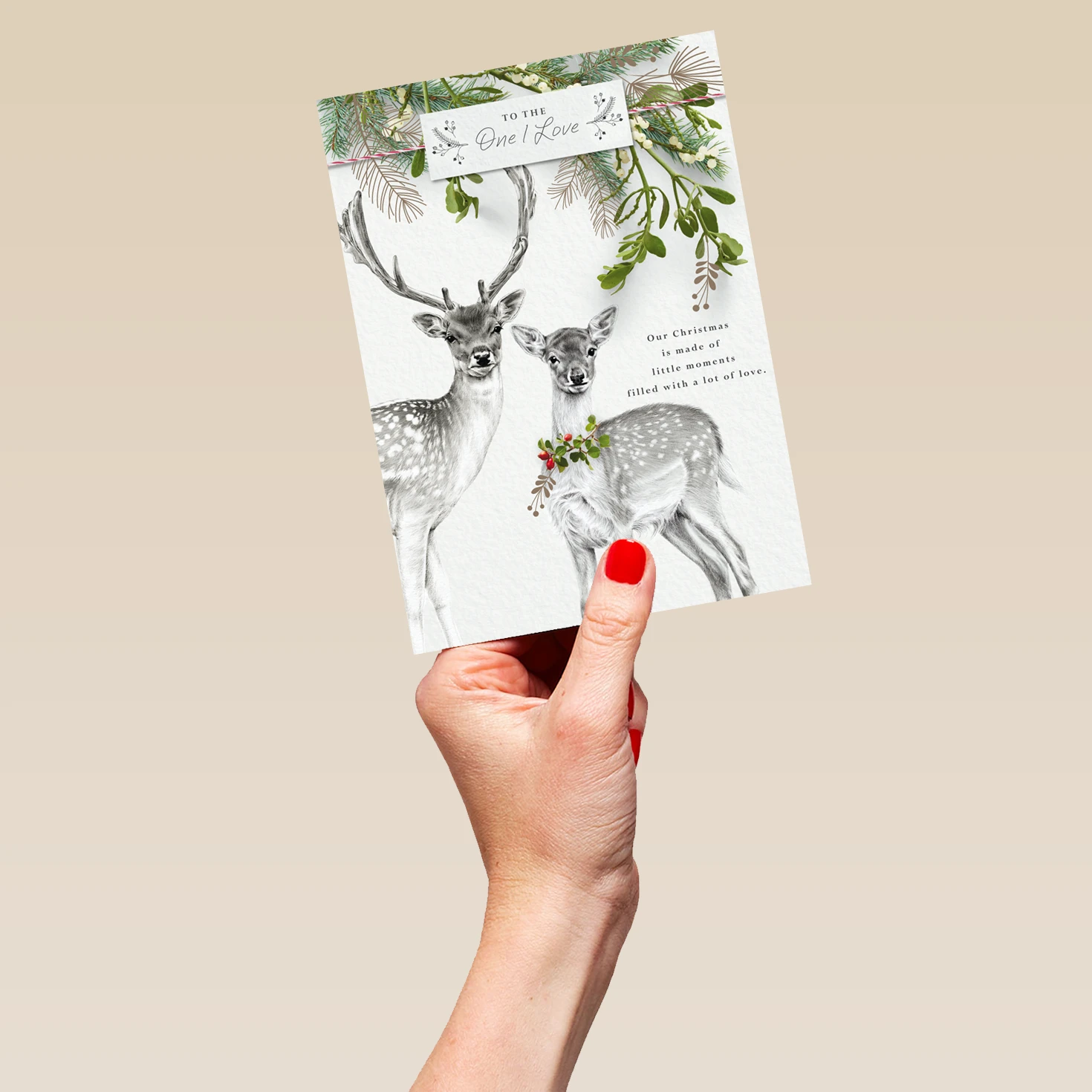 Pod Personalised One I Love Stag Doe Deer Traditional Christmas Card 5 Pod Personalised One I Love Stag Doe Deer Traditional Christmas Card - Image 5
