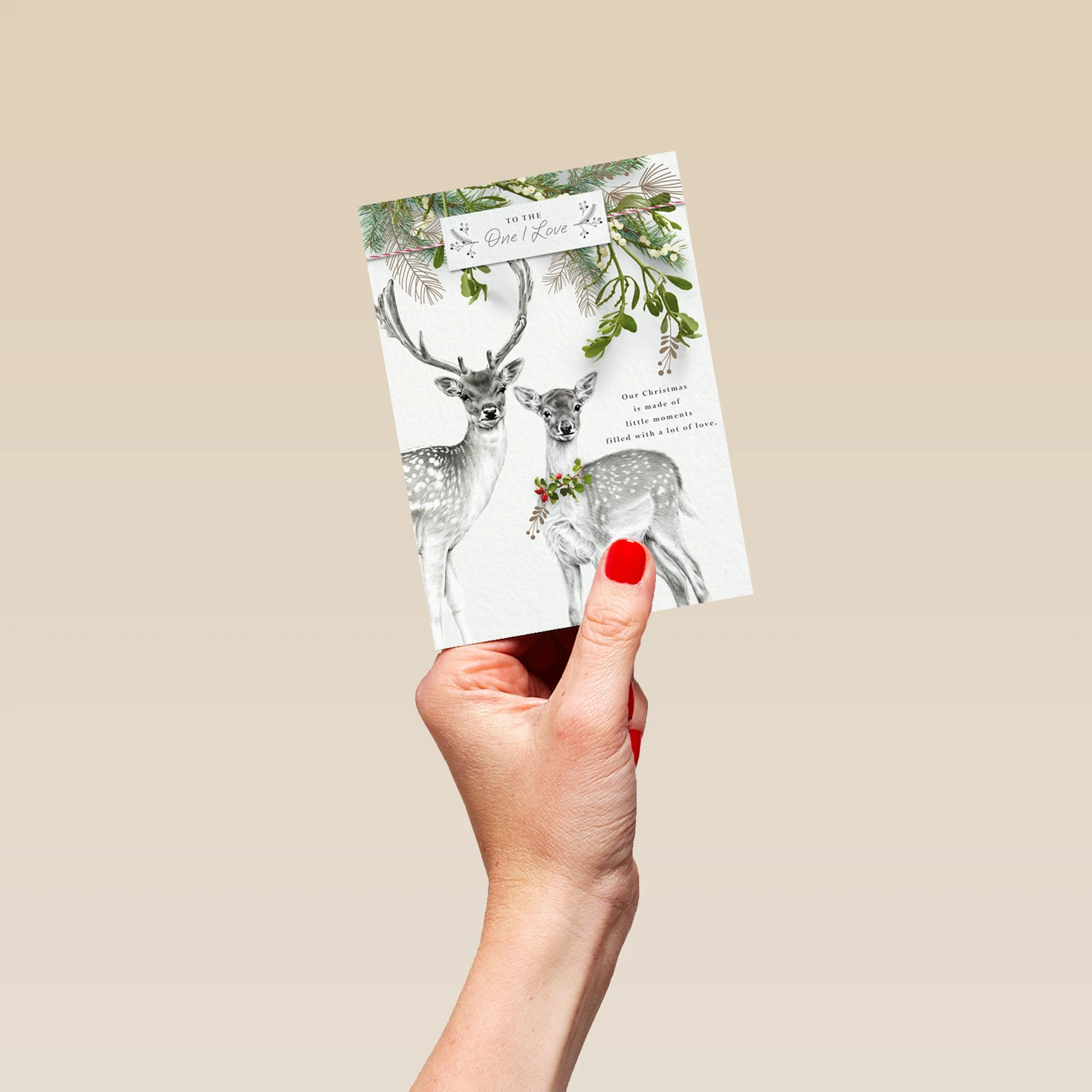 Pod Personalised One I Love Stag Doe Deer Traditional Christmas Card 4 Pod Personalised One I Love Stag Doe Deer Traditional Christmas Card - Image 4