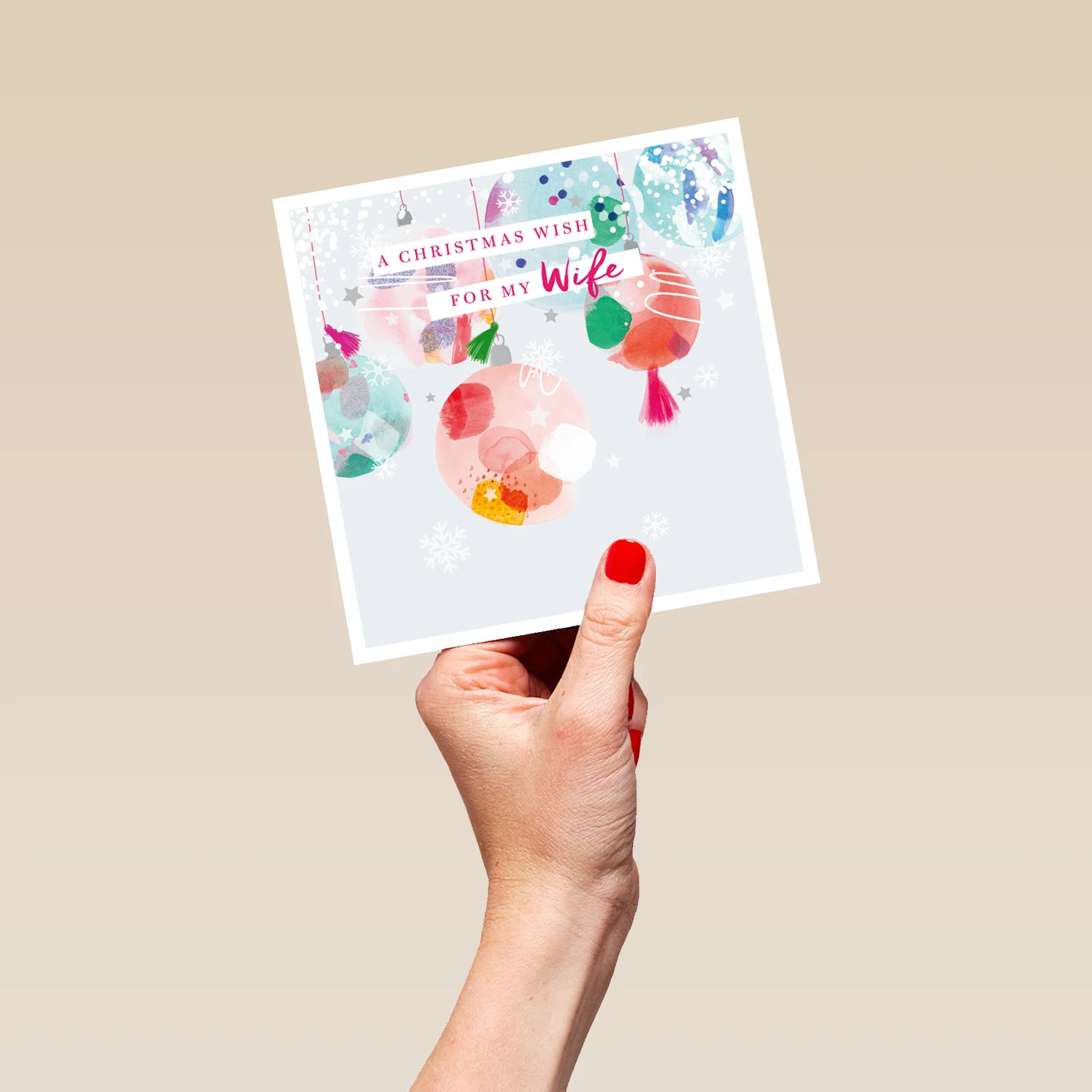 Pod Personalised Colourful Baubles Christmas Card For Wife 5 Pod Personalised Colourful Baubles Christmas Card For Wife - Image 5