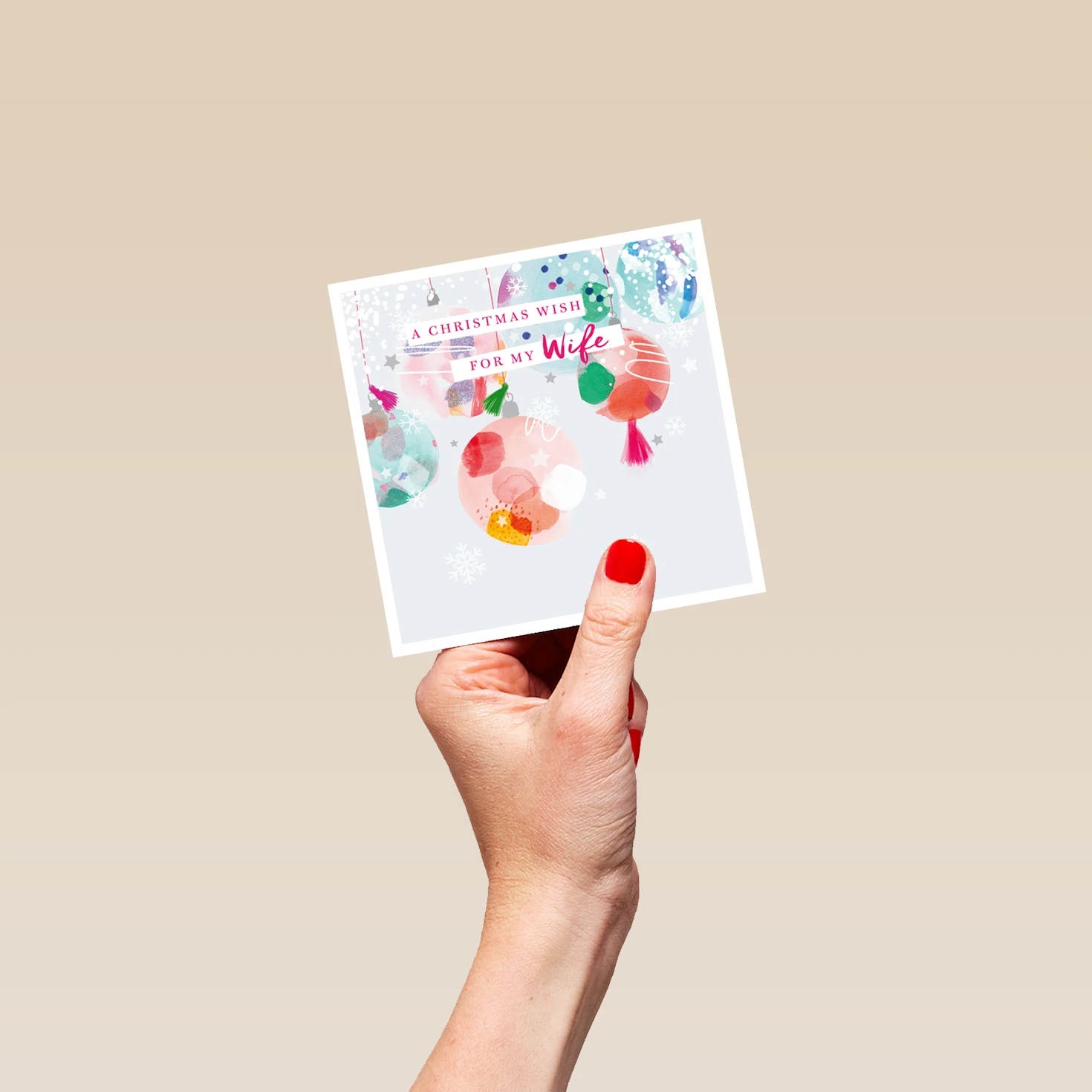 Pod Personalised Colourful Baubles Christmas Card For Wife 4 Pod Personalised Colourful Baubles Christmas Card For Wife - Image 4