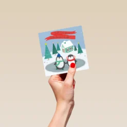 Pod Personalised Wife Cute Penguins Winter Scene Christmas Card -Pod Shop F3006146 hand S