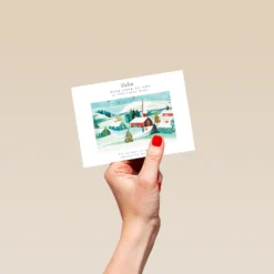 Pod Personalised Traditional Winter Scene Christmas Card -Pod Shop F3006147 hand S