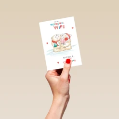 Pod Personalised Cute Forever Friends Bears Christmas Card For Wife -Pod Shop F3006148 hand S