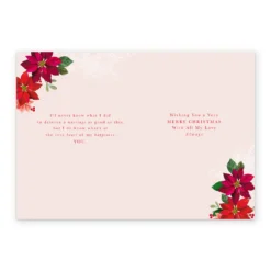 Pod Personalised Wife Traditional Verse Heart & Flowers Christmas Card -Pod Shop F3006152 alt2