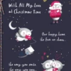 Pod Personalised Husband Cute Owls Rebus Verse Christmas Card