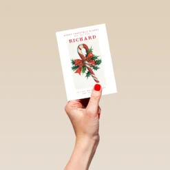 Pod Personalised & Editable Candy Cane Christmas Card For Him -Pod Shop F3006159 hand S