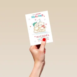 Pod Personalised Cute Forever Friends Christmas Card For Husband -Pod Shop F3006160 hand S