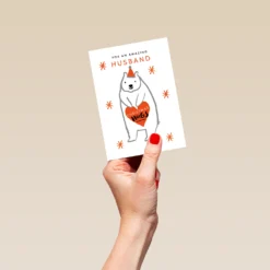 Pod Personalised Husband Cute Polar Bear Hugs Christmas Card -Pod Shop F3006162 hand S