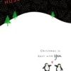 Pod Personalised Husband Cute Penguins Heart Hill Christmas Card