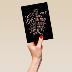 Pod Personalised Fantastic Wife Couldn't Love You More Christmas Card -Pod Shop F3006169 hand L
