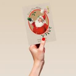 Pod Personalised Across The Miles Sweet Santa Christmas Card -Pod Shop F3006176 hand L