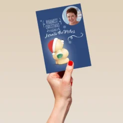 Pod Personalised Across The Miles Forever Friends Wishes Photo Christmas Card -Pod Shop F3006178 hand L