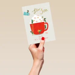 Pod Personalised Son Magical Hot Chocolate Christmas Card -Pod Shop F3006179 hand L