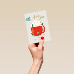 Pod Personalised Son Magical Hot Chocolate Christmas Card -Pod Shop F3006179 hand S