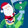 Pod Personalised Son Santa And T-Rex Christmas Card