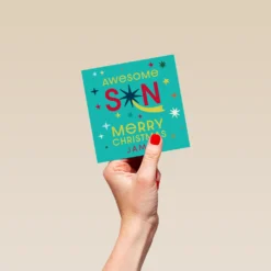 Pod Personalised Awesome Son Shooting Star Christmas Card -Pod Shop F3006181 hand S