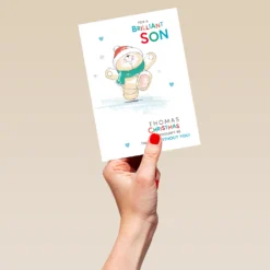 Pod Personalised Cute Forever Friends Christmas Card For Son -Pod Shop F3006182 hand L