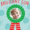 Pod Personalised Brilliant Son Rosette Photo Christmas Card