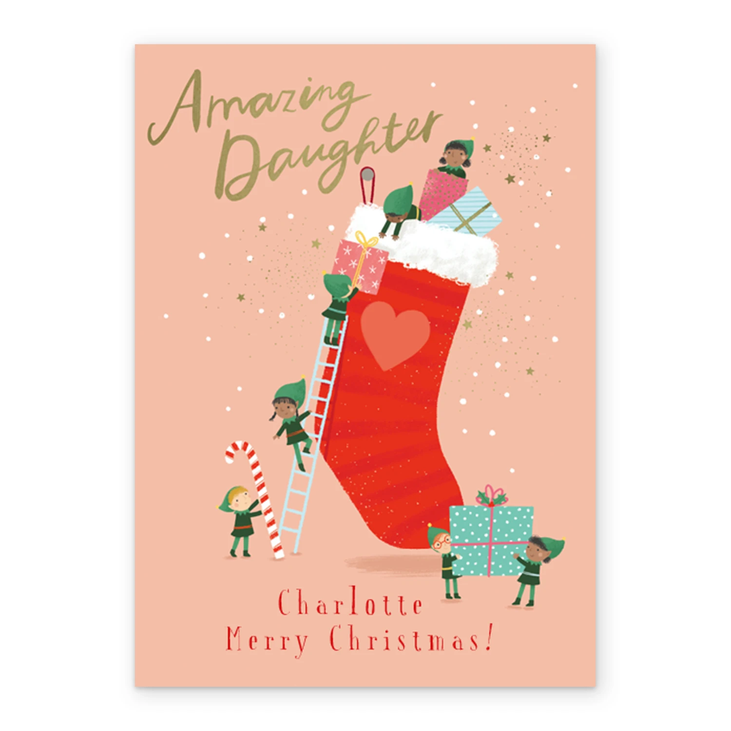 Pod Personalised Daughter Stocking And Gifts Christmas Card 2 Pod Personalised Daughter Stocking And Gifts Christmas Card - Image 2
