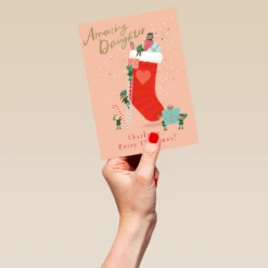 Pod Personalised Daughter Stocking And Gifts Christmas Card 9 Pod Personalised Daughter Stocking And Gifts Christmas Card -Pod Shop F3006191 hand L